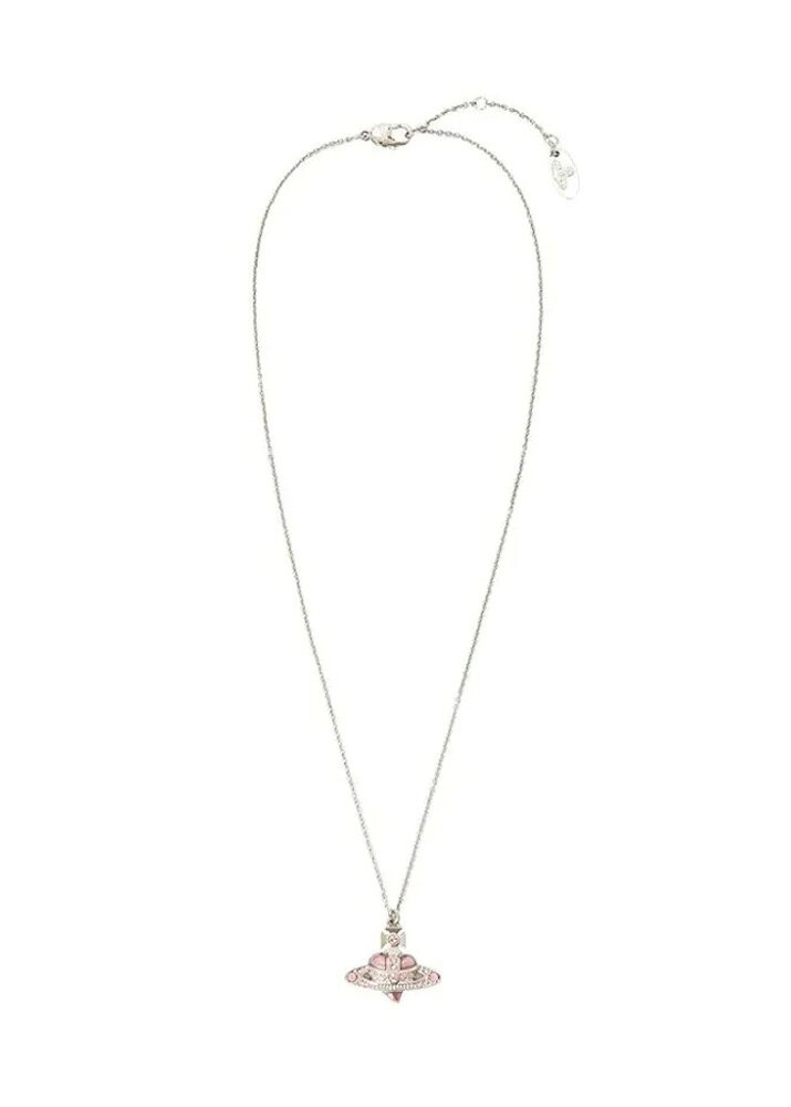 ヴィヴィアンウエストウッド Vivienne Westwood ネックレス ディアマンテ ハート オーブ ペンダント Diamante Heart Pendant Necklace ローズピンク シルバー ヴィンテージローズ