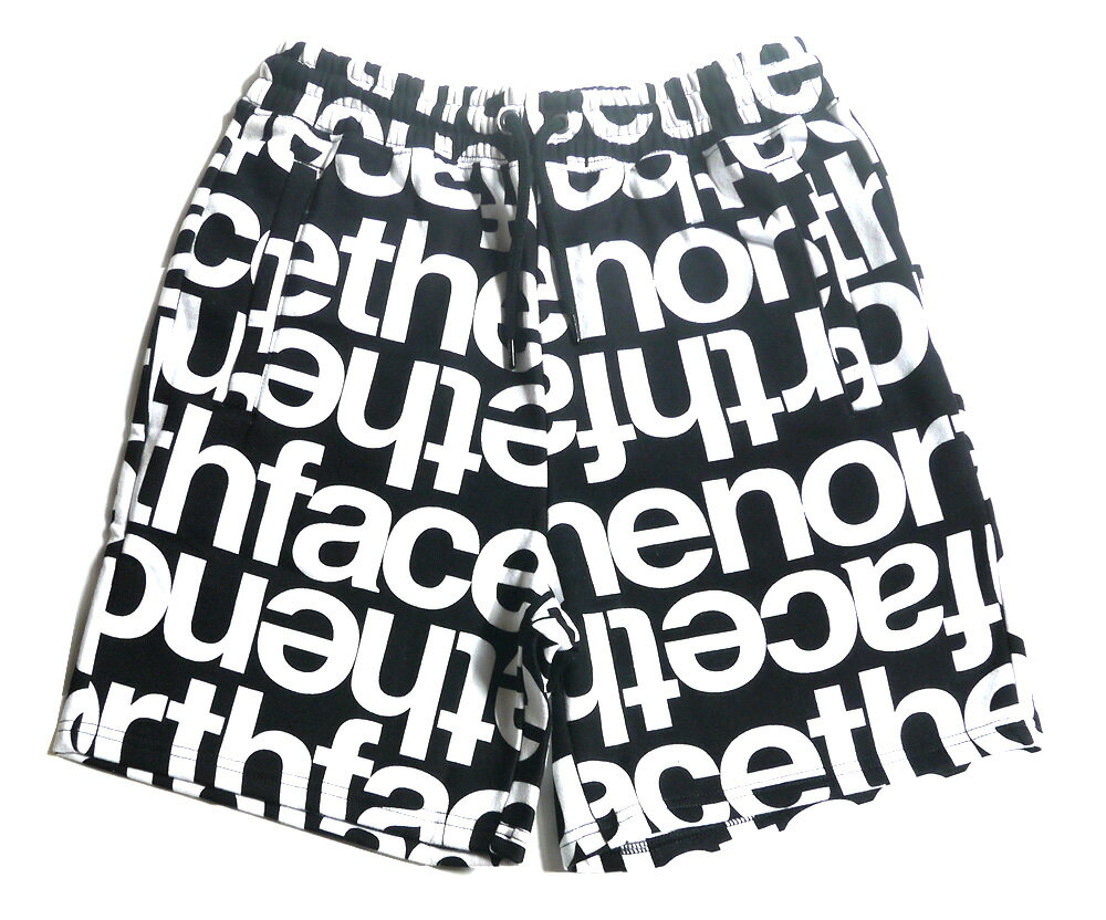 ノースフェイス THE NORTH FACE ハーフパンツ 短パン スウェット メンズ ロゴ総柄 Men's Aop Short TNF Black TNF Lowercase Print