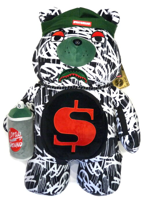 スプレーグラウンド(Sprayground)テディベアリュックサック シャークベア ブラック スプレー缶/TEDDY BEAR BACKPACK/バックパック/ぬいぐるみリュック【あす楽対応_関東】