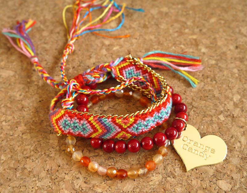 OrangeCandy（オレンジキャンディー）ミサンガ＆パワーストーンブレスレット/赤珊瑚、カーネリアン【あす楽対応_関東】