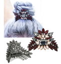 Kitsch キッチュ Crystal Bun Pin Gunmetalクリスタルヘアアクセサリー ヘアコーム ヘアピン ガンメタル
