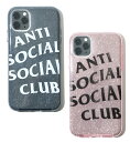 アンチソーシャルソーシャルクラブ(ANTI SOCIAL SOCIAL CLUB)iPhone11ケース ラメ グレー ピンク ASSC ソフトケース