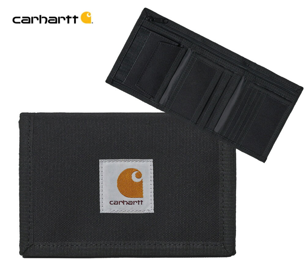 カーハート Carhartt WIP アレックウォレット ブラック コンパクト財布 撥水 耐水ナイロン三つ折り財布 Alec Wallet I031471