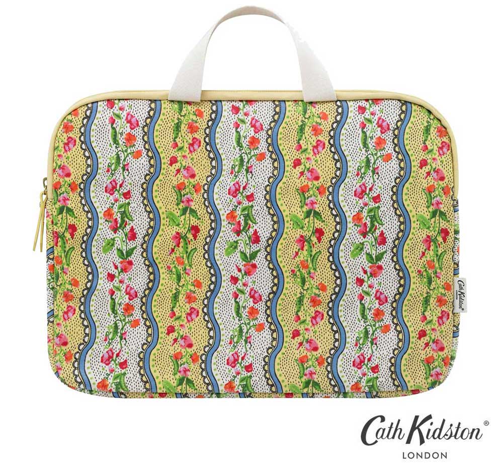 楽天海外ブランドセレクト　OCキャスキッドソン（Cath Kidston）ノートパソコンケース タブレットケース PCバッグ 書類ケース フラワー柄 スイートピーストライプ Sweet Pea Stripe 15 Laptop Sleeve【あす楽対応_関東】