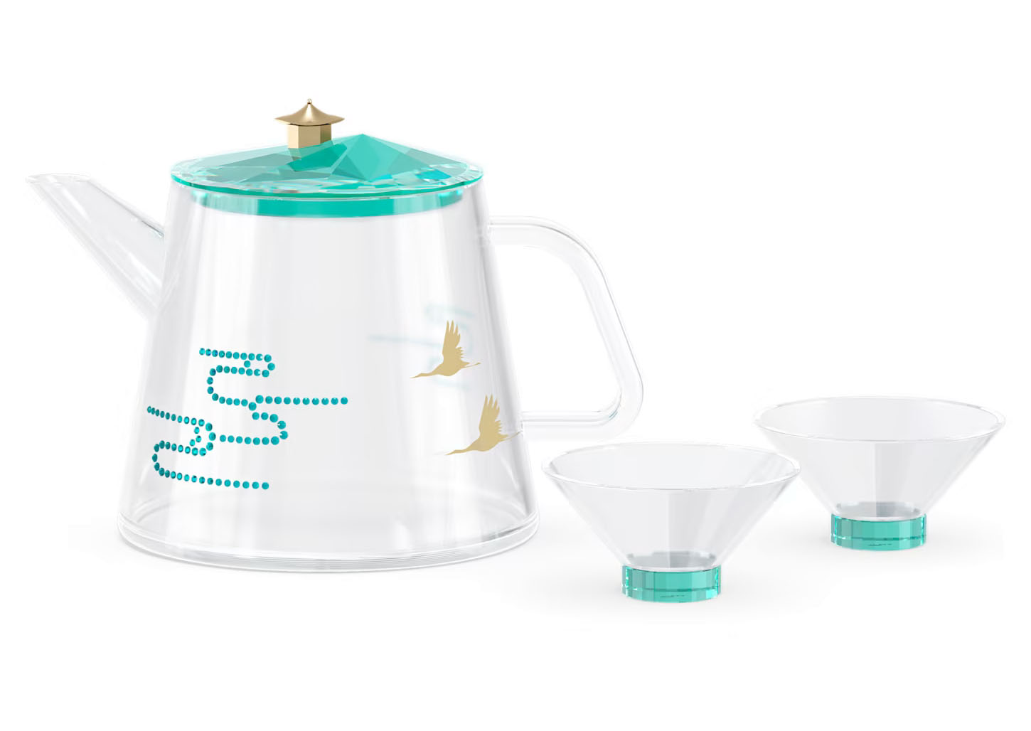 スワロフスキー（SWAROVSKI）ティーセット ティーポット ティーカップ クリスタル食器 アマング ブルー マウンテンズ AMONG BLUE MOUNTAINS TEA SET/5557823【あす楽対応_関東】