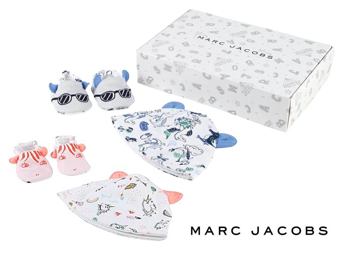 楽天海外ブランドセレクト　OCリトルマークジェイコブス（Little Marc Jacobs）ベビー用帽子＆靴下ギフトセット/ボックス付き/男児用＆女児用/新生児〜6か月【あす楽対応_関東】