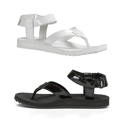 テバ サンダル レディース Teva(テバ)レディースレザーサンダル/ORIGINAL SANDAL PATENT LEATHER/ブラック＆ホワイト【あす楽対応_関東】