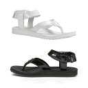 Teva(テバ)レディースレザーサンダル/ORIGINAL SANDAL PATENT LEATHER/ブラック＆ホワイト