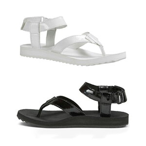 Teva(テバ)レディースレザーサンダル/ORIGINAL SANDAL PATENT LEATHER/ブラック＆ホワイト【あす楽対応_関東】