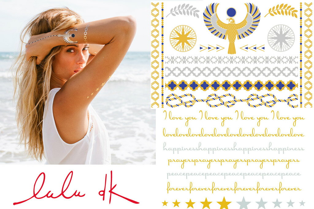 フラッシュタトゥー LULU DK ルルディーケー ジュエリータトゥー Golden I Jewelry Tattoos テンポラリータトゥー タトゥシール ボディシール 母の日 2025
