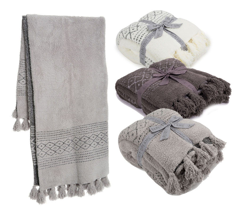 ベアフットドリームス（Barefoot Dreams）Luxe Cozychicシングルサイズブランケット/フリンジ付き毛布/CozyChic Luxe Casa Throw【あす楽対応_関東】