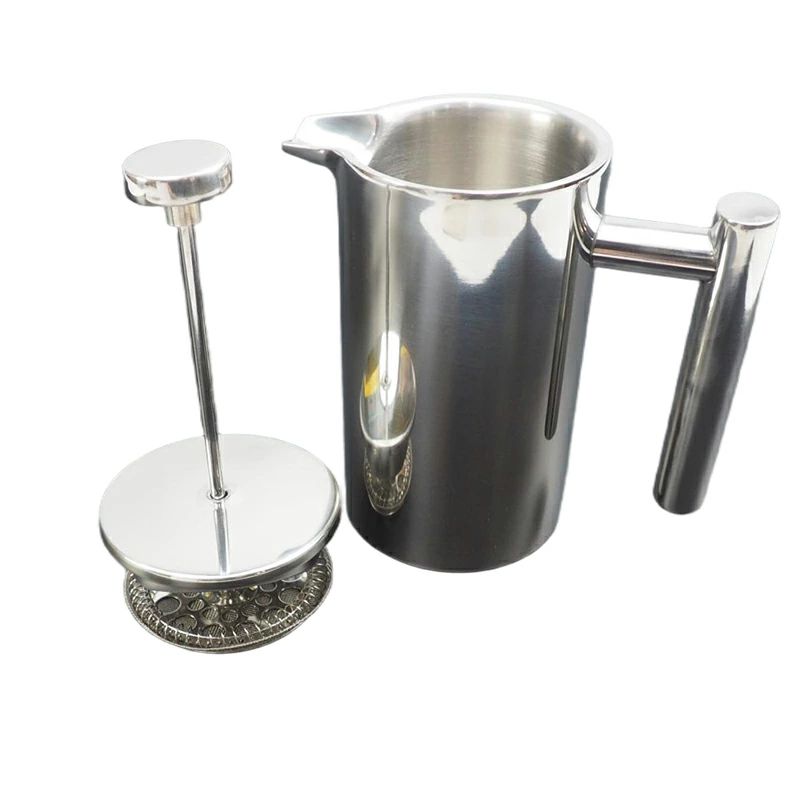 フレンチプレス コーヒープレス コーヒーメーカー カフェプレス 真空断熱 手動式 ティーポット ステンレス製 分解洗浄 フレンチプレス アウトドア ステンレス製 防錆 軽量 ティープレス ティーサーバー ホームオフィス用 350ml 600ml 800ml 1000ml