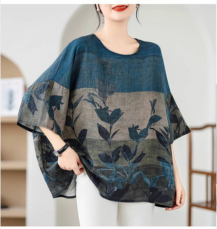 チュニック ブラウス 夏 チュニック 五分袖 大きいサイズ チュニックワンピース 夏 チュニック 大人可愛い 大きいサイズ ゆったり 体型カバー ブラウス クルーネック チュニックワンピース 森ガール キレイめ カジュアル 返品交換不可