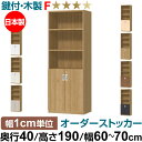 オーダーオフィスストッカー 奥行40(38.5cm)×高さ190(191.1cm)×幅60~70cm 2段扉 本体色スモーキーブラウン(SMB)(3)