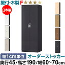 オーダーオフィスストッカー 奥行45(44.5cm)×高さ190(191.1cm)×幅60~70cm 5段扉 本体色ブラック(BK)