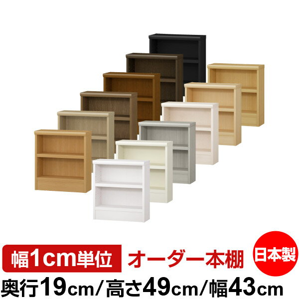 固定棚のない全棚板可動のフルオープン構造 本棚 CD，DVD，コミックの大量収納に最適　棚板は耐荷重性に優れたタフタイプ　当店独自の全棚板移動1.5cmピッチが選べます　低ホルムアルデヒド　F★★★★サイズ奥行19cm×高さ49cm×幅43...