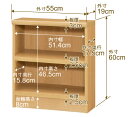 【イージーロック棚受タイプ】オーダー 本棚 収納 棚 書棚 ラック サイズオーダー 薄型 オーダーマルチラック 奥行19cm 高さ60cm 幅55cm【耐荷重 タフタイプ】【本収納 シンプル 頑丈 スリム オープンラック コミック 文庫 CD DVD 収納】 3