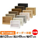 本棚 薄型 大容量 収納 奥行25cm 高さ49cm 幅47cm|日本製 木製 F★★★★ オーダーラック 収納棚 オーダーマルチラック 標準棚板 送料無料