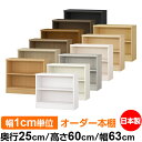 本棚 薄型 大容量 収納 奥行25cm 高さ60cm 幅63cm|日本製 木製 F★★★★ オーダーラック 収納棚 オーダーマルチラック 標準棚板 送料無料