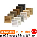 本棚 幅1cm単位オーダー 書棚 カラーボックス|奥行25cm 高さ49cm 幅31cm|日本製 木製 F★★★★ オーダーラック 収納棚 オーダーマルチラック...