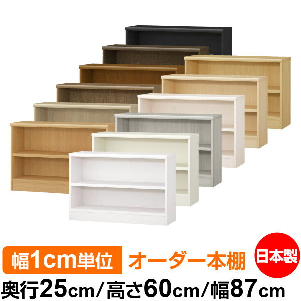 本棚 カラーボックス 幅1cm単位オーダー｜奥行25cm 高さ60cm 幅87cm｜日本製 木製 F★★★★ オーダーラッ..