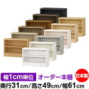 本棚 薄型 大容量 収納 奥行31cm 高さ49cm 幅61cm|日本製 木製 F★★★★ オーダーラック 収納棚 オーダーマルチラック 標準棚板 送料無料