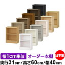 本棚 薄型 大容量 収納 奥行31cm 高さ60cm 幅40cm|日本製 木製 F★★★★ オーダーラック 収納棚 オーダーマルチラック 標準棚板 送料無料