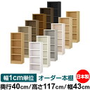 本棚 幅1cm単位オーダー 大容量 書棚 ラック|奥行40cm 高さ117cm 幅43cm|日本製 木製 大容量 耐荷重タフタイプ 書棚 シンプル収納 送料無料