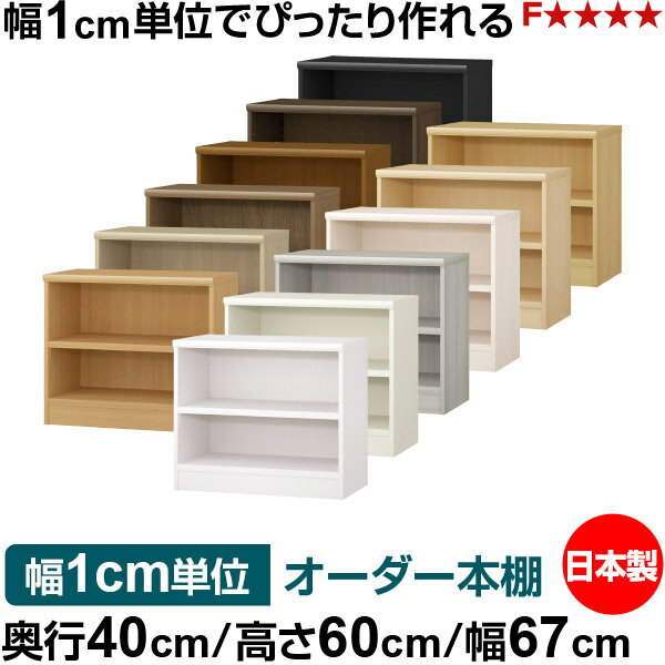 本棚 幅1cm単位オーダー 大容量 書棚 ラック｜奥行40cm 高さ60cm 幅67cm｜日本製 ...
