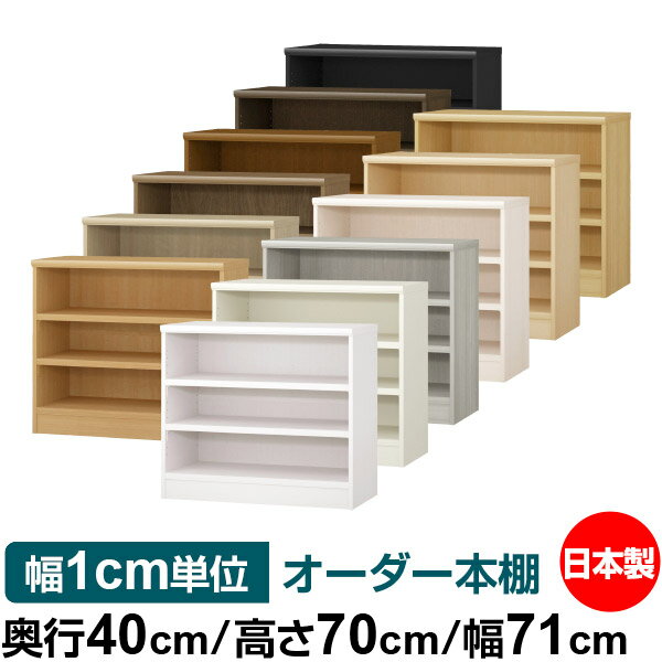 オーダー 本棚 収納 棚 書棚 ラック サイズオーダー 大容量 【送料無料】オーダーマルチラック 奥行40cm 高さ70cm 幅71cm【耐荷重 タフタイプ】【オーダー本棚 本収納 シンプル 頑丈 棚 書庫 ラック オープンラック ファイル 書類 カタログ レコード 収納】