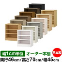 本棚 幅1cm単位オーダー 大容量 書棚 ラック|奥行46cm 高さ70cm 幅45cm|日本製 木製 耐荷重タフタイプ オープン収納棚 多目的ラック 送料無料