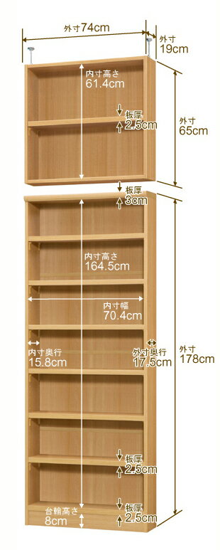 天井 つっぱり オーダー 本棚 収納 棚 書棚...の紹介画像2