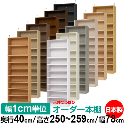 天井 つっぱり オーダー 本棚 収納 棚 書棚 ラック サイズオーダー 天井 突っ張り【送料無料】天井つっぱり オーダーラック 奥行40cm 高さ250~259cm 幅78cm【耐荷重・タフタイプ】【オーダー本棚 オープンラック 本収納 シンプル 頑丈 壁面収納 書庫 収納】 天井 つっぱり オーダー 本棚 収納 棚 書棚 ラック サイズオーダー 天井 突っ張り【送料無料】天井つっぱり オーダーラック 奥行40cm 高さ250~259cm 幅78cm【耐荷重・タフタイプ】【オーダー本棚 オープンラック 本収納 シンプル 頑丈 壁面収納 書庫 収納】