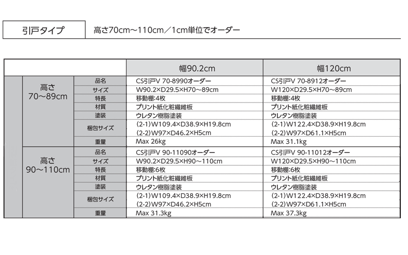 カウンター下収納 引き戸 奥行30 オーダー 薄型 ホワイト 【幅90.2cm/奥行29.5/高さ70〜89cm】 日本製 カウンター下 収納 食器棚 収納庫 すきま収納 窓下収納 おしゃれ サイズオーダー 扉 引戸 奥行 スリム 省スペース 木製 白 ordy 3