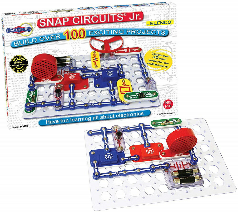 Snap Circuits Jr. スナップサーキット SC-100 知育玩具 電子ブロック 電子玩具 電子回路 小学生 クリスマス 子供 プレゼント 5歳 6歳 7歳 男の子 おもちゃ 学研 電子ブロック 実験 電子 ブロック EX-150 大人の科学 誕生日のサムネイル