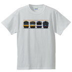 能登応援グッズ のと鉄道公認 「front4」柄 横 Tシャツ メンズ レディース ユニセックス 男女兼用 ホワイト S/M/L/XL