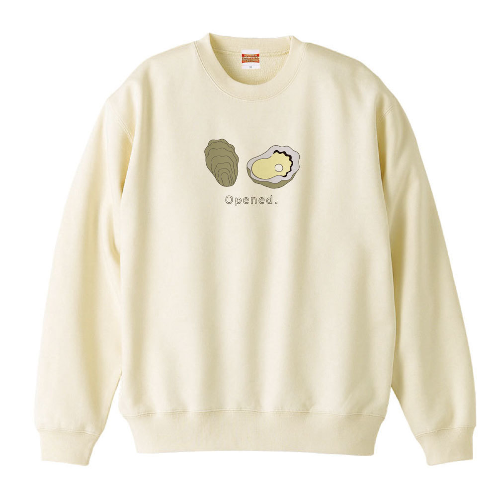 おもしろ トレーナー 牡蠣柄 牡蠣コーデ 能登かき 能登牡蠣 スウェット好き スウェットコーデ 食べ物柄..