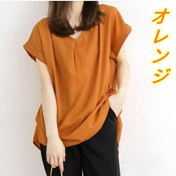 シャツブラウス ブラウス レディース 半袖 チュニックブラウス シフォンブラウス ...