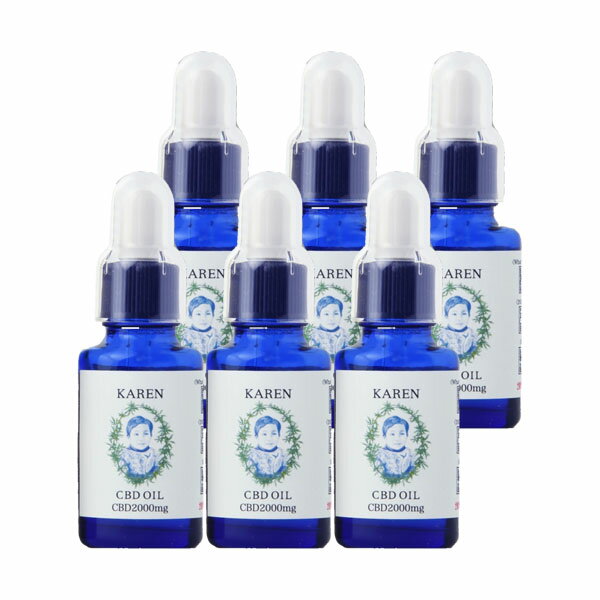 【15%OFF】 KAREN CBD OIL 20% CBD2000mg 10ml 6本セット 高濃度 cbdオイル 有機オイル 子ども 子供 安心 ブロードスペクトラム MCTオイル 高品質 健康 オイル サプリ サプリメント ヘンプ 美容 カンナビノイド カンナビジオール リラックス 睡眠