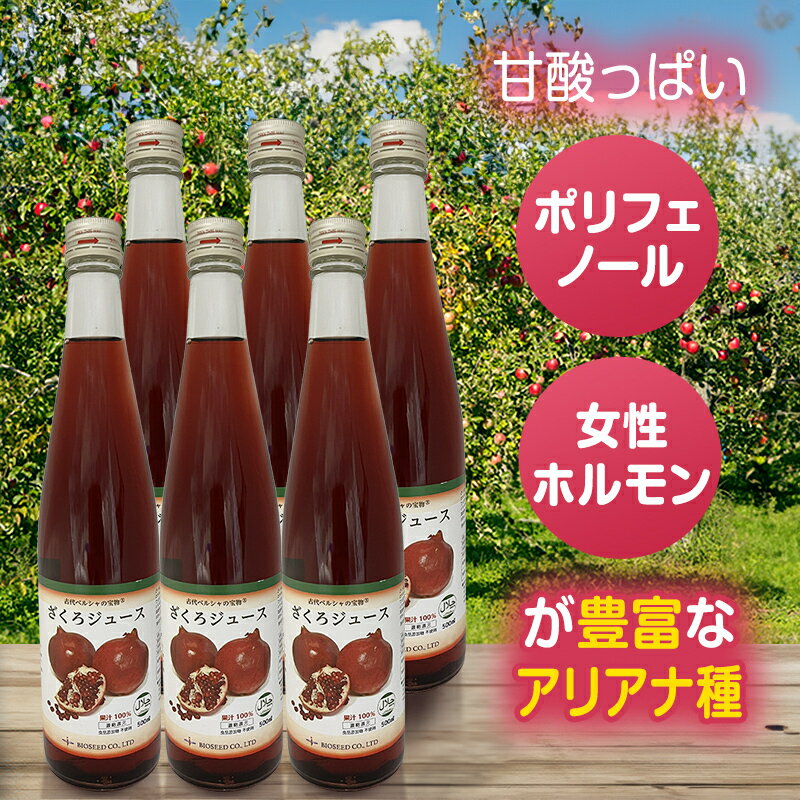 楽天オーガニック村ざくろジュース 100％ 500ml ×6本セット ザクロジュース 無添加 有機 バイオシード 更年期 ざくろ ザクロ ジュース ドリンク ベリー ビネガー 国産 バイオシード ペルシャ産 無農薬 オーガニック 食品 飲料 女性ホルモン 妊活 美容 健康 フルーツ 果物 ビタミンC 鉄分 葉酸