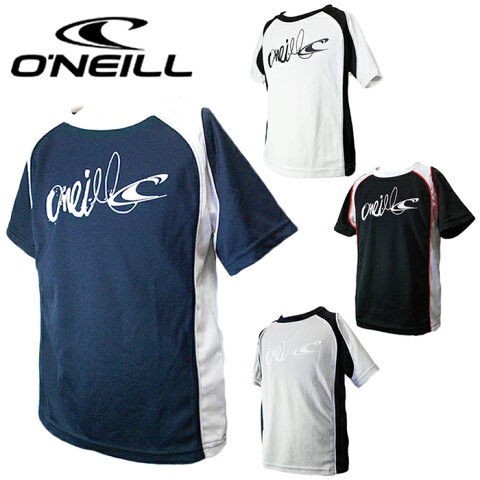 最終処分、在庫限り★O'NEILL (オニール) キッズ 吸汗速乾 ビックロゴ アクアドライ 切り替えTシャツ 海水浴にも 6524 ジュニア 子供用