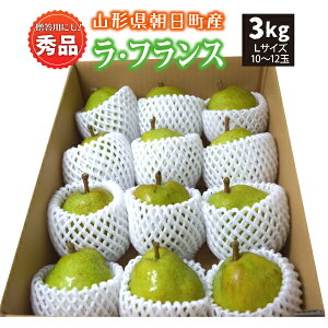 【2021年先行予約】【山形県朝日町産】ラ・フランス　秀品　贈答用　3kg　Lサイズ　12玉　産地直送　送料無料！（沖縄・離島・一部地域を除く)