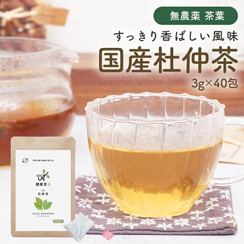 楽天自然素材へのこだわりオーガライフ杜仲茶 健康菜茶 国産 ティーバッグ 3g×40包 無添加 無農薬 無漂白 健康茶 美容 お茶 トチュウ茶 とちゅう茶 ノンカフェイン 遠赤焙煎 葉 アスペルロシド ケルセチン 胆汁酸 コレステロール 送料無料