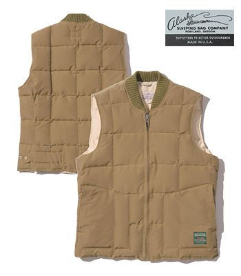 ALASKA SLEEPING BAG アラスカスリーピングバッグ Made in USA|ロクヨンクロス|ダウンベスト『GOOSE DOWN VIKING VEST』【アメカジ・アウトドア】AS15005(DOWN Vest & Jacket)