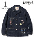 SUGAR CANE VK[P[ J[gD[|fj[NR[g|Jo[I[w11oz. BLUE DENIM 1920's CARTOON WORK COATxyAJWE[NzSC15449