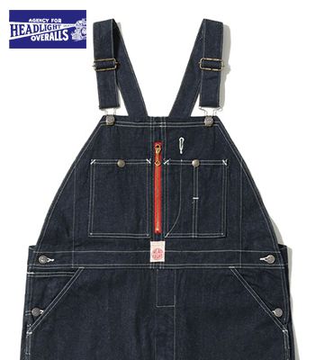 HEAD LIGHT ヘッドライト 実名復刻 11oz.ブルーデニム|ローバック|オーバーオール『11oz. BLUE DENIM LOW BACK OVERALLS』【アメカジ・ワーク】HD42554