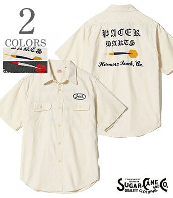 SUGAR CANE シュガーケーン 半袖|刺繍|シャンブレー|ワークシャツ『CHAMBRAY WORK SHIRT DACEK DARTS』SC39731