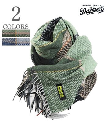 Dapper's _bp[Y V.FRAAS Made in Germany|XJ[t|vCh`FbNwPlaid Check Recycled Polyester & Cotton Kniting Scarfxy}t[EXg[z1667-plaid