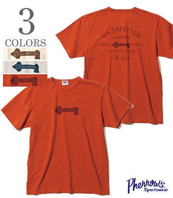 PHERROW'S フェローズ 半袖|10番単天竺|プリント|Tシャツ『LOCK SMITH SST』【アメカジ・ワーク】26S-PTP4