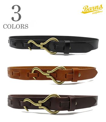 バーンズ BARNS バーンズ 栃木レザー|サマーオイル|フック|BELT『SUMMER OIL LEATHER HOOK BELT』【アメカジ・ベルト】LE-4087